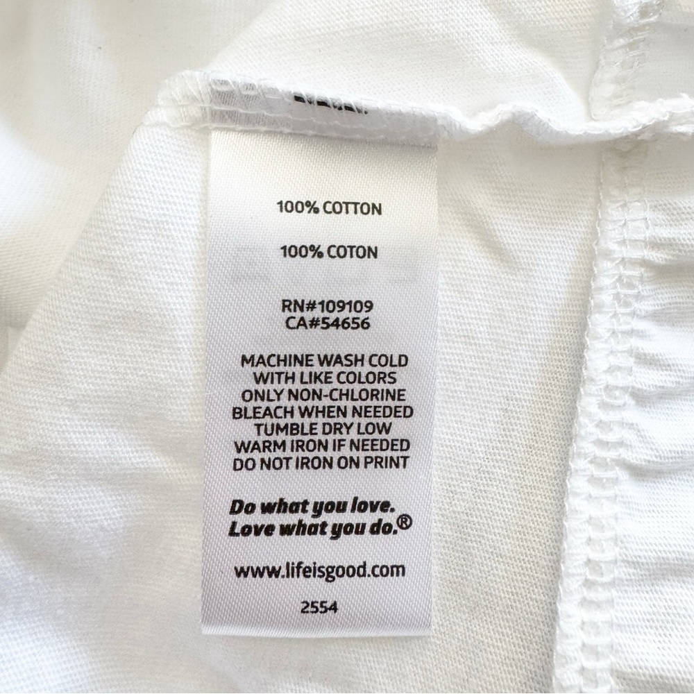Life Is Good Cotton T Shirt XXXL Easy Like Sunday Morning Babydoll Crusher Lite - Picture 7 of 7